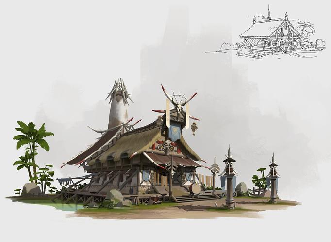 部落原画场景设计 从构思到细节的建筑过程解析